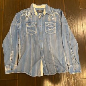 Buckle Black Athletic Fit Shirt Size Medium